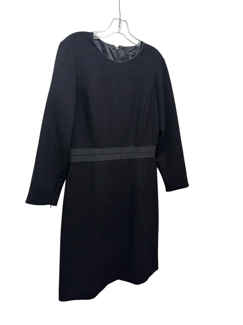 J Crew Classic Black Long-Sleeve Shift Dress